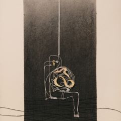 "Bauchgefühl" - Halsschmuck und Bildobjekt aus der Serie MY LINES.