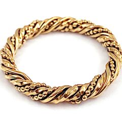 Gekordelter Ring aus Sterlingsilber, vergoldet.