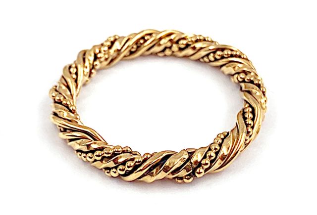 Gekordelter Ring aus Sterlingsilber, gelbgold vergoldet.